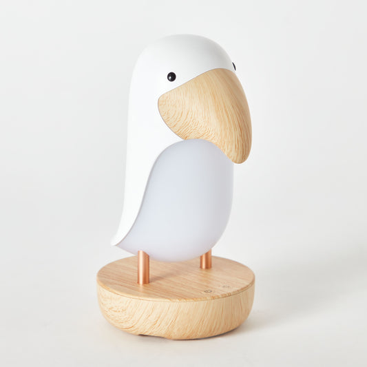 Lampada notturna uccellino bianco con altoparlante Bluetooth