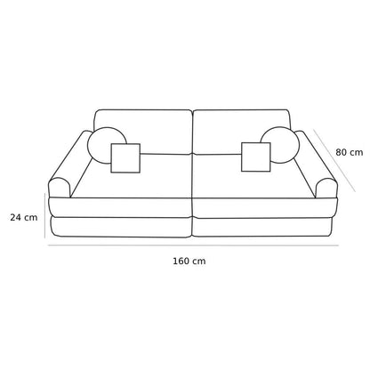 Large Modular Sofa for Kids - Premium Corduroy Ecru