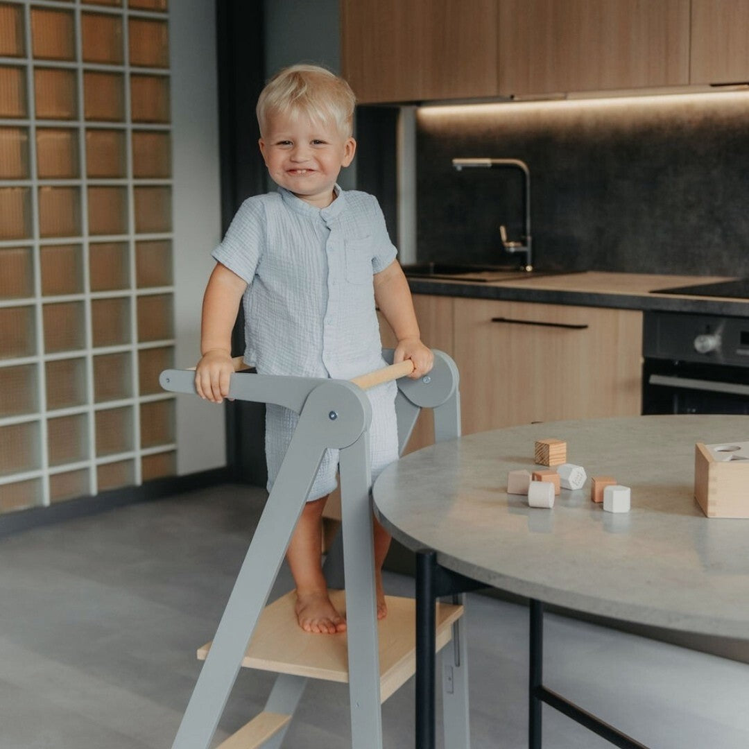 Foldable Kitchen Tower With Removable Rail