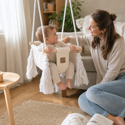 Indoor Baby Swing with mother and baby