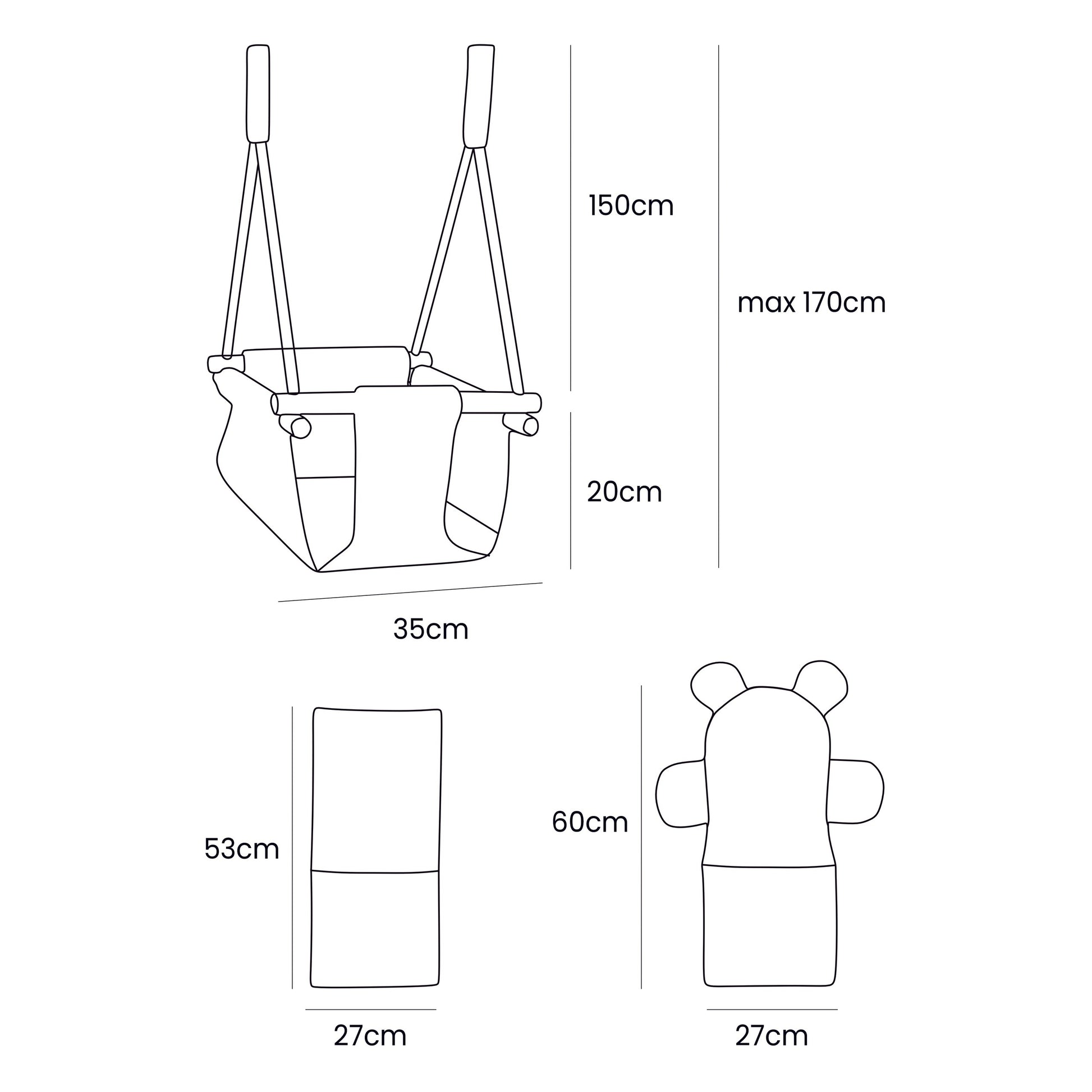 Indoor Baby Swing — Grey